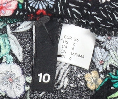 Womens UK Size 10 H&M Multicoloured Cropped Blouse
