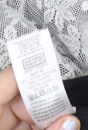 Dorothy Perkins Women’s White Black Lace Floral Shift Dress Size 20