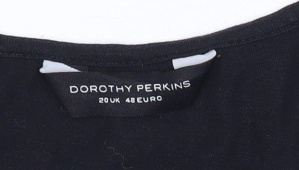 Dorothy Perkins Women’s White Black Lace Floral Shift Dress Size 20