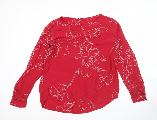 Womens UK Size 14 NEXT Red Tunic Blouse