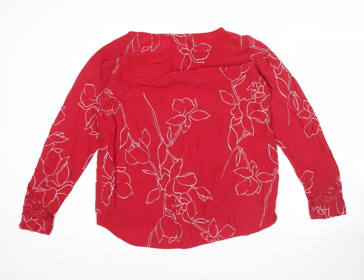 Womens UK Size 14 NEXT Red Tunic Blouse