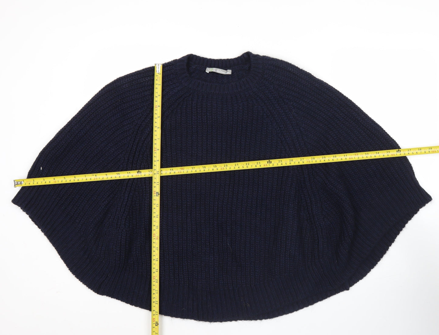 Womens UK Size S Marks and Spencer Blue Cape Jumper