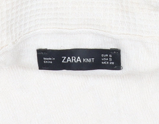 Womens UK Size S Zara Ivory Basic Blouse