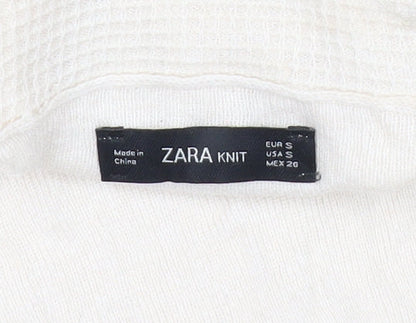 Womens UK Size S Zara Ivory Basic Blouse