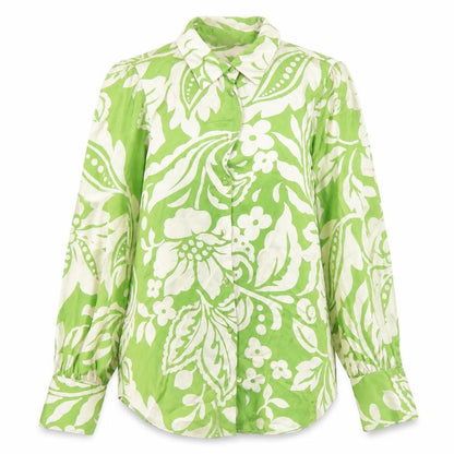 Womens UK Size XS Zara Green Tunic Button-Up