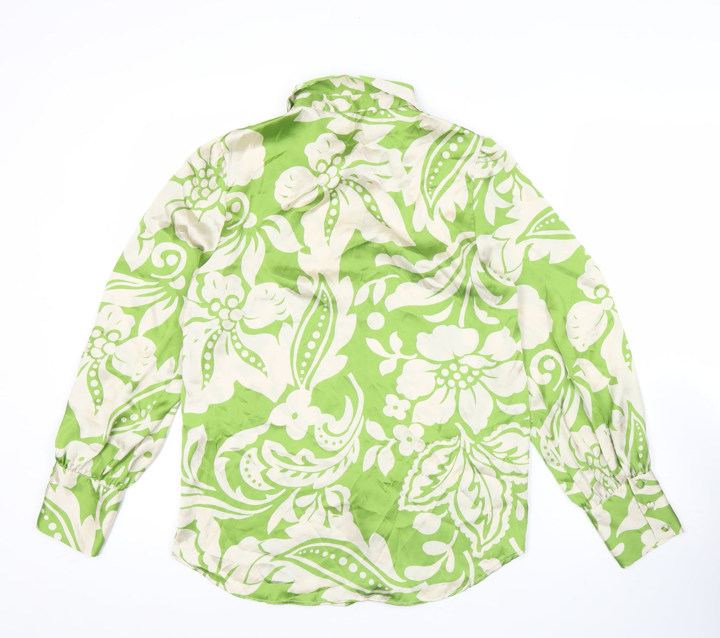 Womens UK Size XS Zara Green Tunic Button-Up