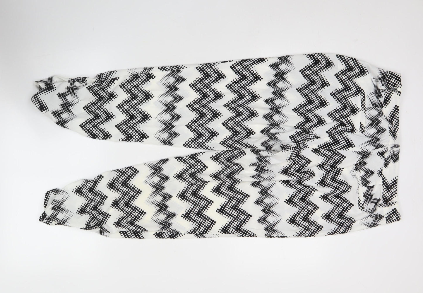 Laura Scott Womens Black White Geometric Harem Trousers Size 12