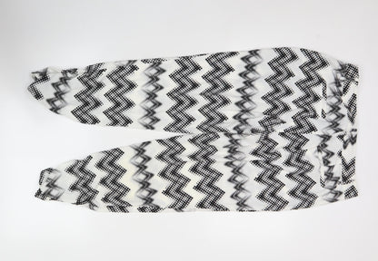 Laura Scott Womens Black White Geometric Harem Trousers Size 12