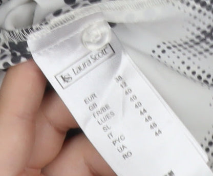 Laura Scott Womens Black White Geometric Harem Trousers Size 12