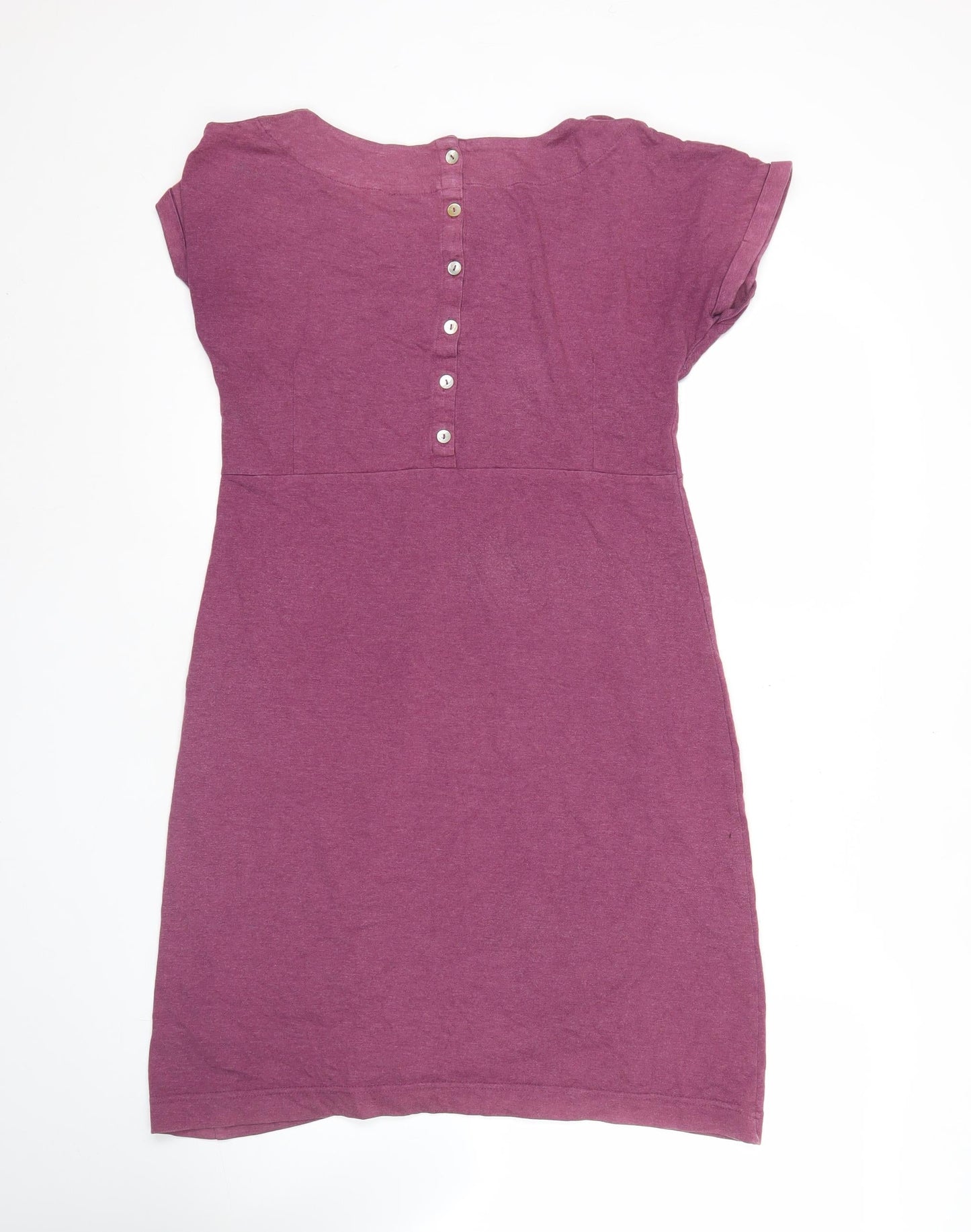 Weird Fish Womens Purple Size 10 Shift Dress Casual Short Sleeve