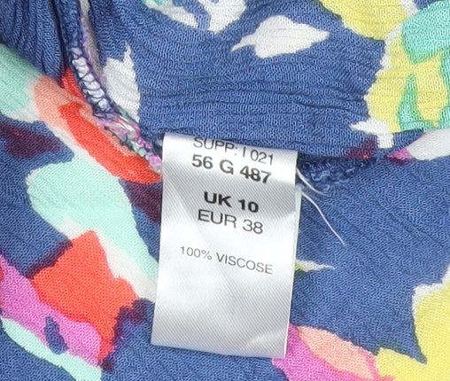Womens UK Size 10 Kaleidoscope Multicoloured Tunic Blouse