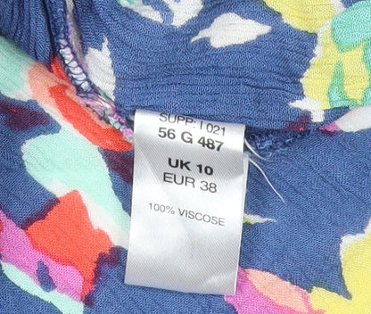 Womens UK Size 10 Kaleidoscope Multicoloured Tunic Blouse