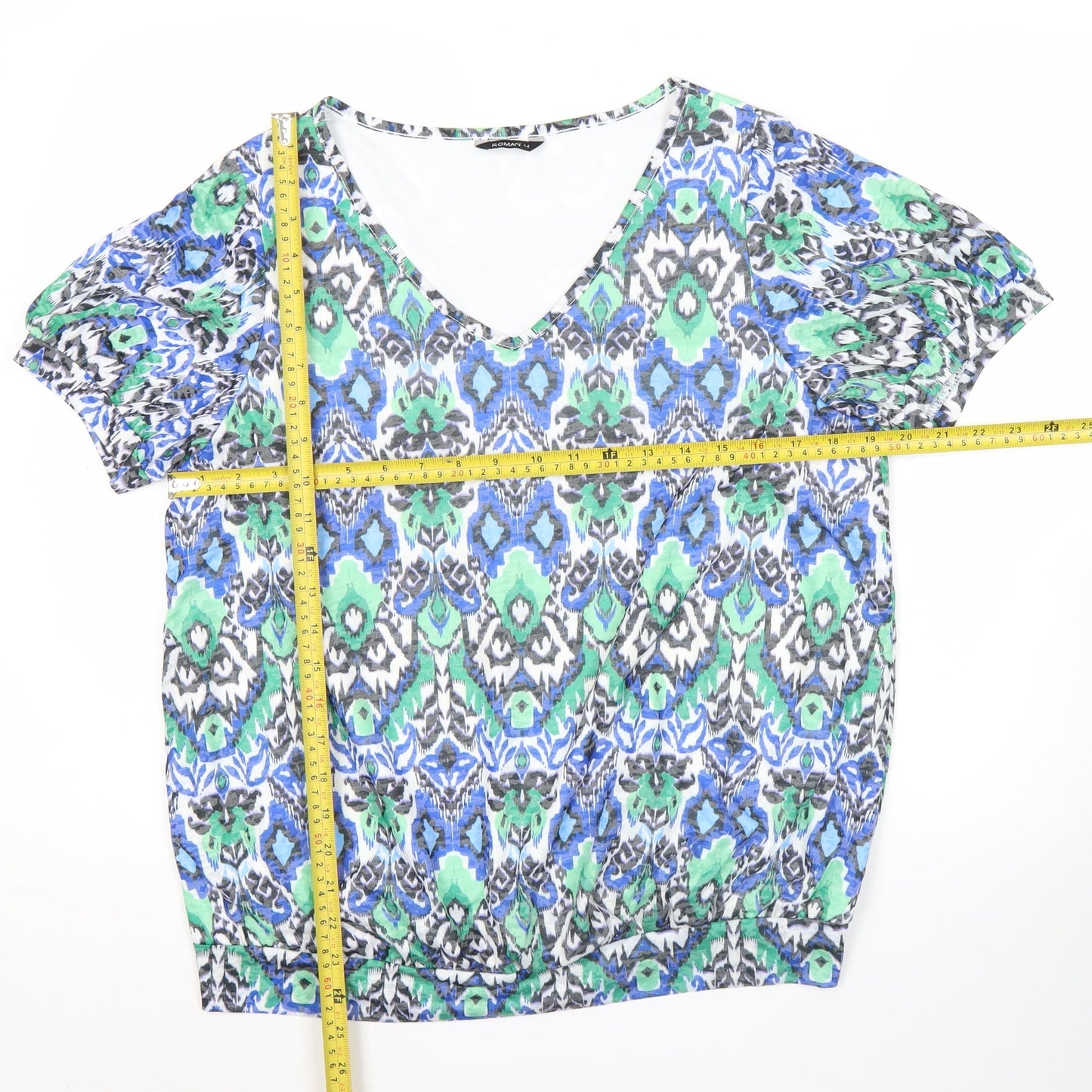 Womens UK Size 14 Roman Multicoloured Tunic Blouse