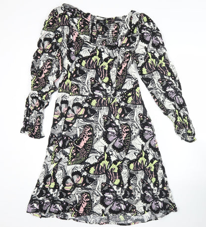 Next Women’s Multicoloured Butterfly Print A-Line Dress UK 14