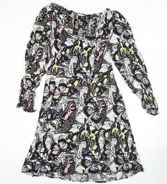 Next Women’s Multicoloured Butterfly Print A-Line Dress UK 14