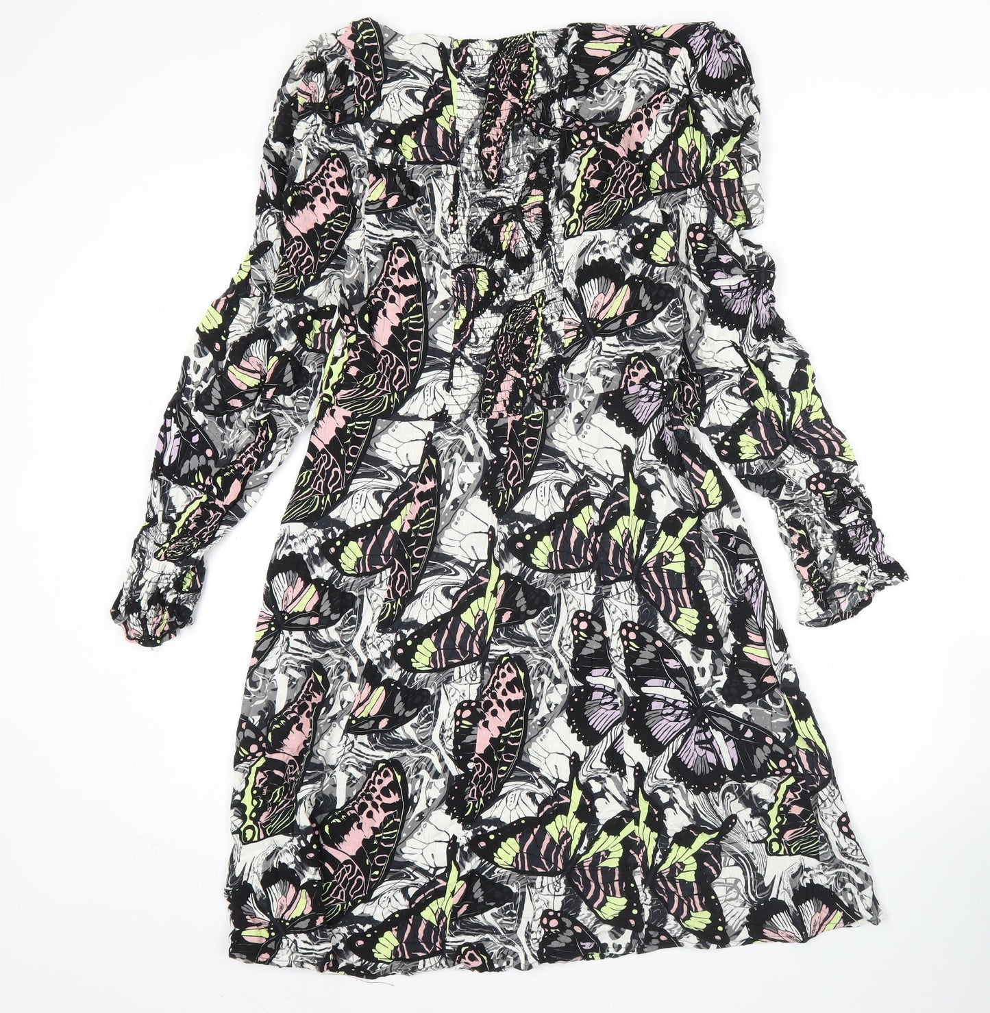 Next Women’s Multicoloured Butterfly Print A-Line Dress UK 14