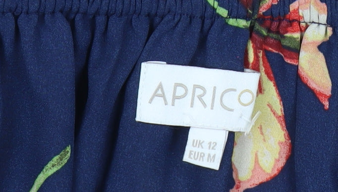 Aprico Women’s Blue Floral Off Shoulder Midi Dress Size 12