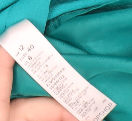 Topshop Women’s Green Size 12 Sleeveless Lace Back Playsuit