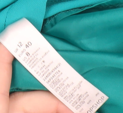 Topshop Women’s Green Size 12 Sleeveless Lace Back Playsuit