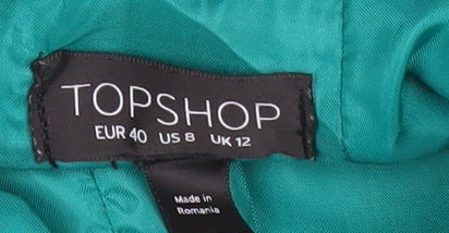 Topshop Women’s Green Size 12 Sleeveless Lace Back Playsuit