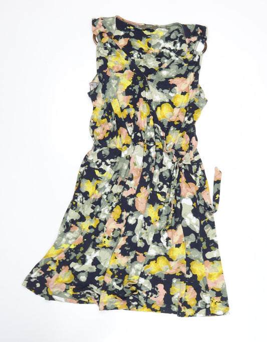 Next Women’s Multicoloured Size 12 Floral Wrap Knee Length Dress