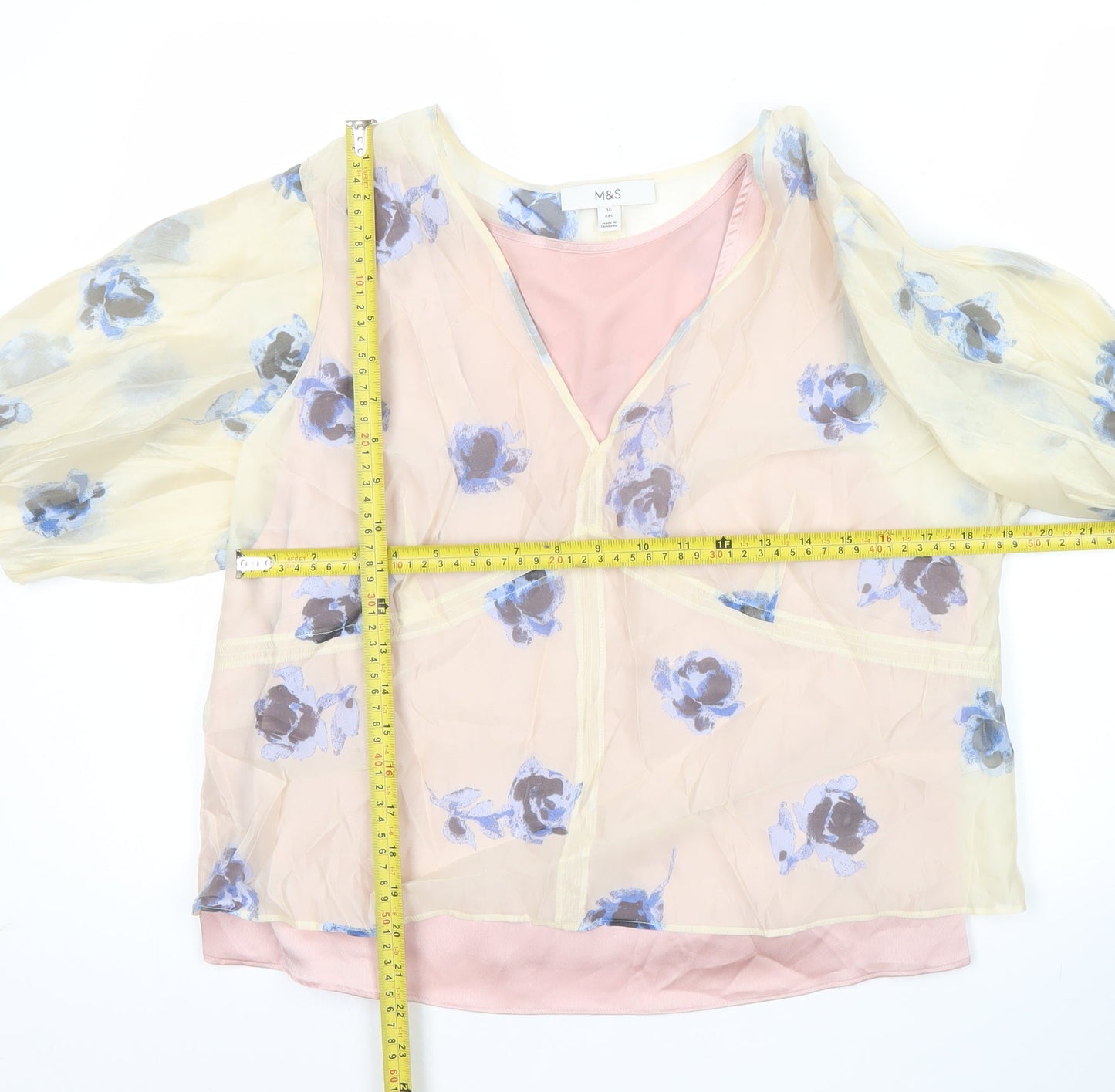 Womens UK Size 16 Marks and Spencer Pink Wrap Blouse