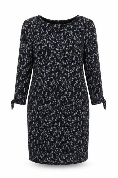 Masai Women’s Black Floral Knee Length Shift Dress Size M
