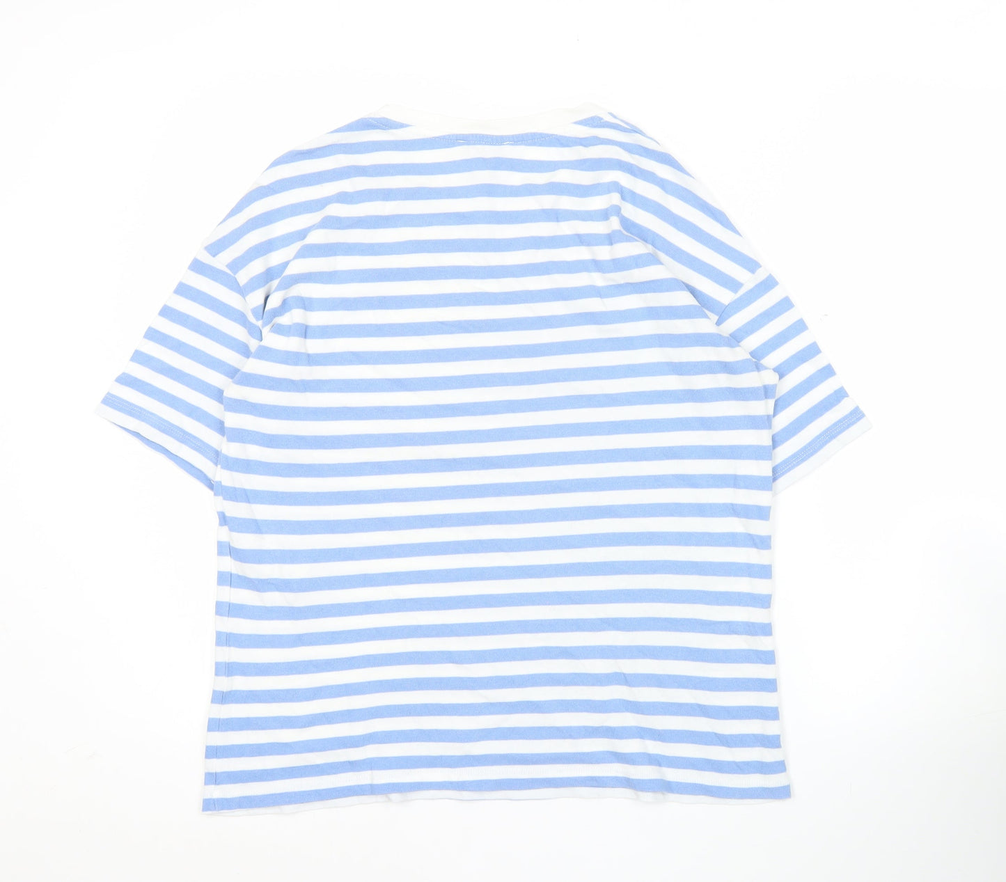 Womens UK Size 12 Zara Blue Ringer T-Shirt