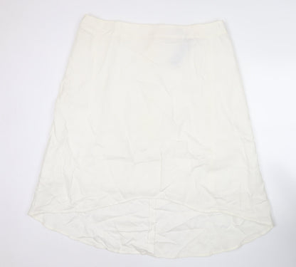 Marks and Spencer Women’s White Linen Blend Midi A-Line Skirt Size 20