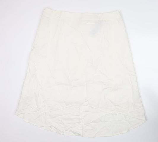 Marks and Spencer Women’s White Linen Blend Midi A-Line Skirt Size 20