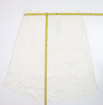 Marks and Spencer Women’s White Linen Blend Midi A-Line Skirt Size 20