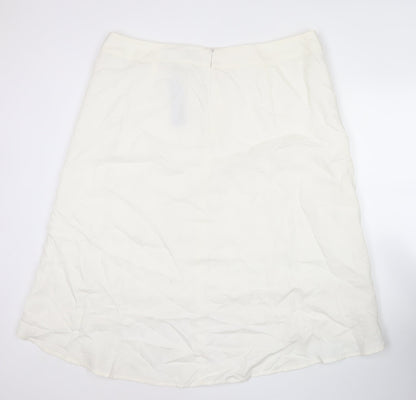 Marks and Spencer Women’s White Linen Blend Midi A-Line Skirt Size 20