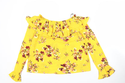 Womens UK Size 6 H&M Yellow Tunic Blouse