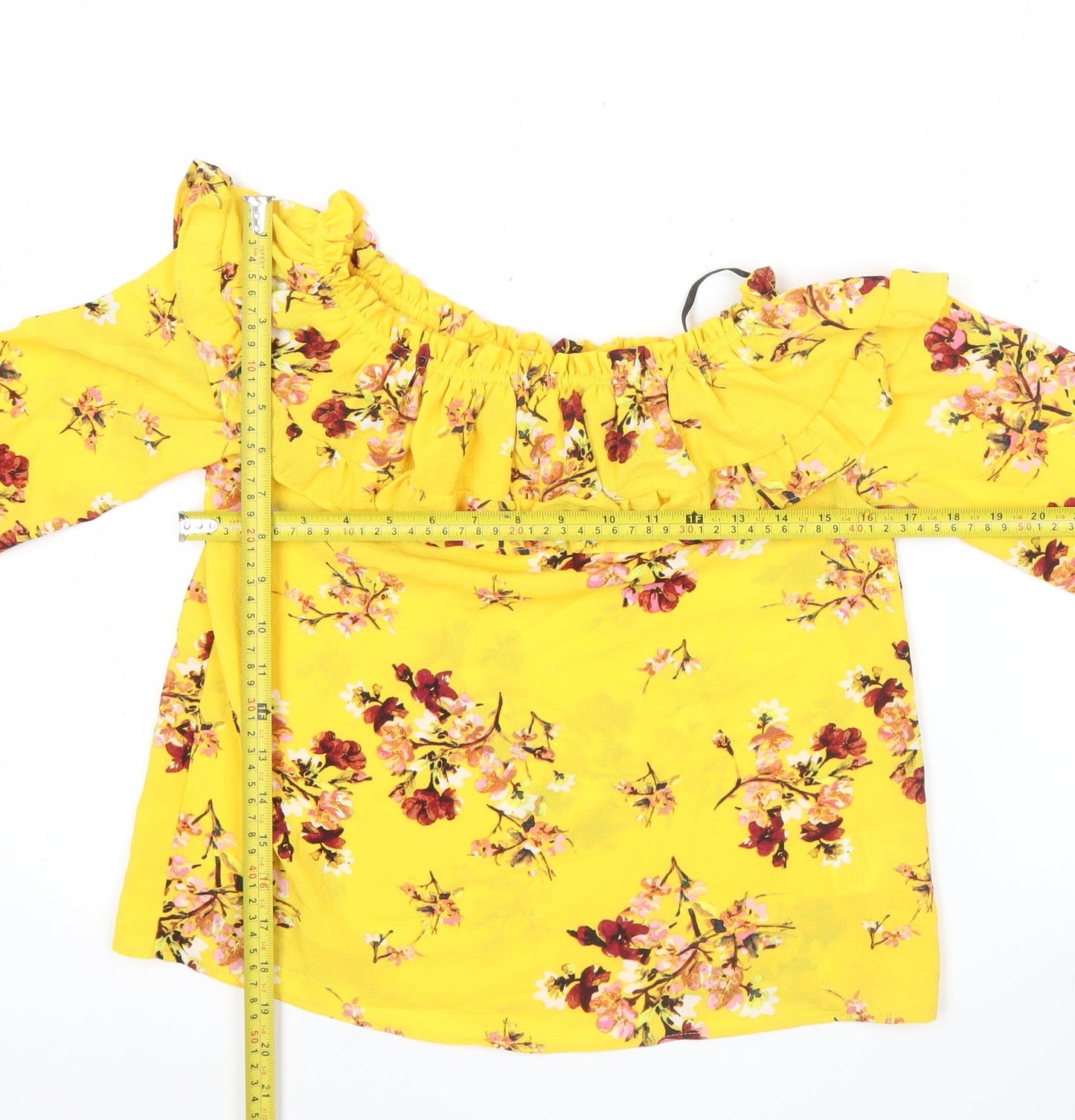 Womens UK Size 6 H&M Yellow Tunic Blouse