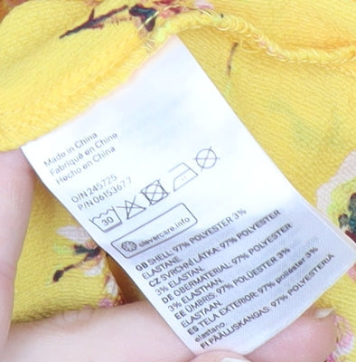 Womens UK Size 6 H&M Yellow Tunic Blouse