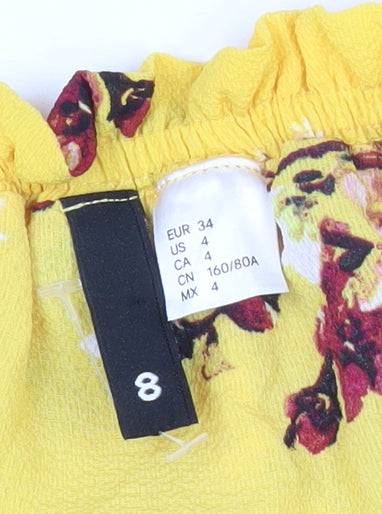 Womens UK Size 6 H&M Yellow Tunic Blouse