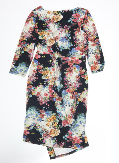 Monsoon Women’s Multicoloured Floral Bodycon Dress UK 12