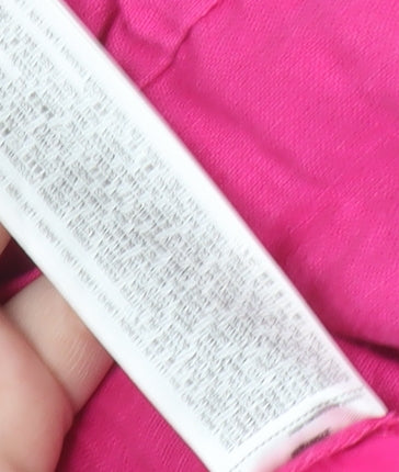 MNG Women’s Pink XL Paperbag Linen High Waisted Shorts