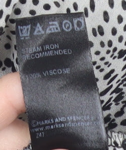 Womens UK Size 12 Marks and Spencer Black Tunic Blouse