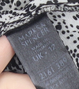 Womens UK Size 12 Marks and Spencer Black Tunic Blouse