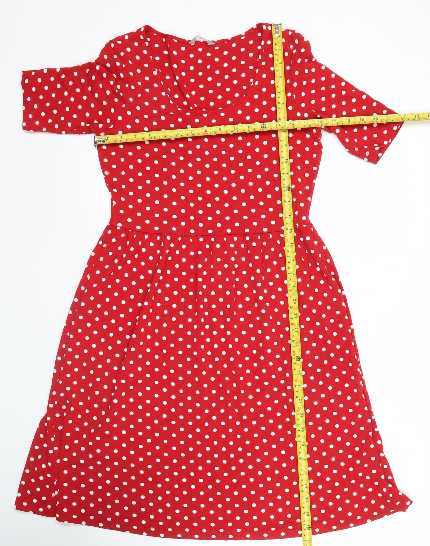 Marks and Spencer Women’s Red Polka Dot Knee Length Dress Size 12