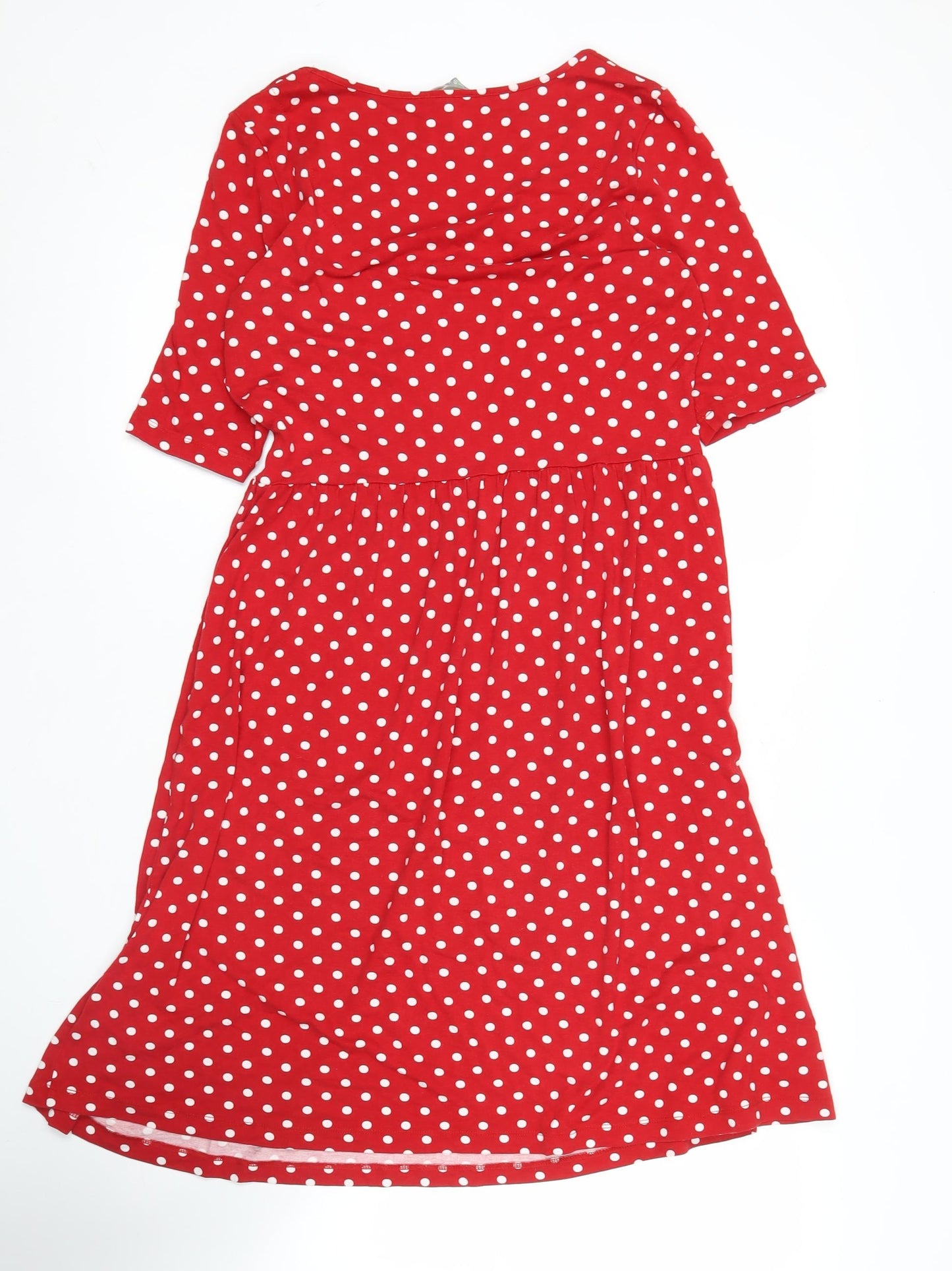Marks and Spencer Women’s Red Polka Dot Knee Length Dress Size 12