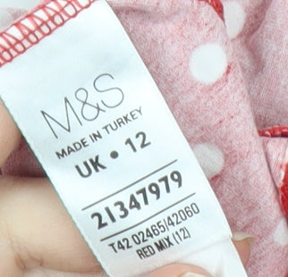 Marks and Spencer Women’s Red Polka Dot Knee Length Dress Size 12