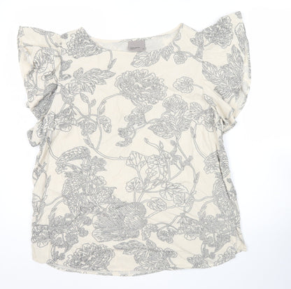 Womens UK Size M VERO MODA Ivory Basic Blouse