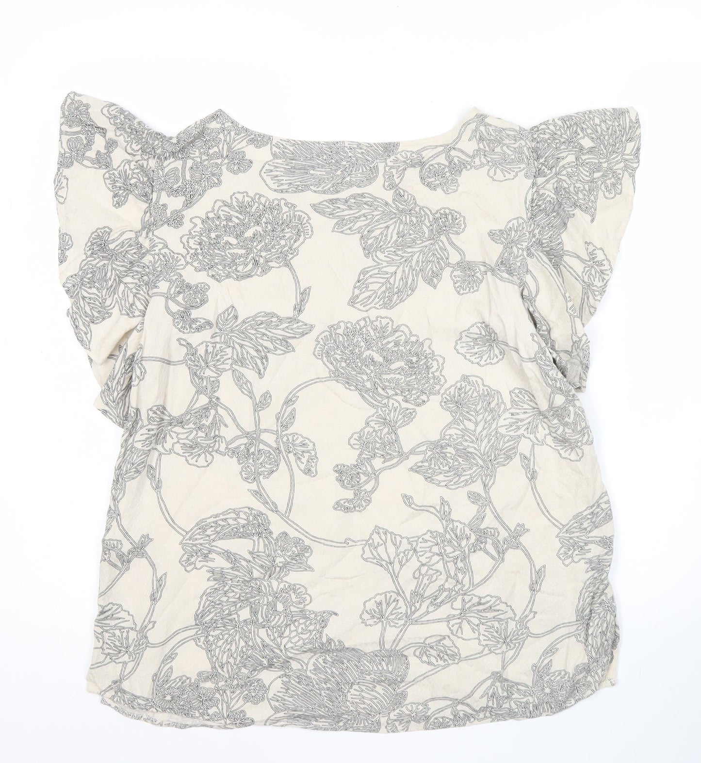 Womens UK Size M VERO MODA Ivory Basic Blouse