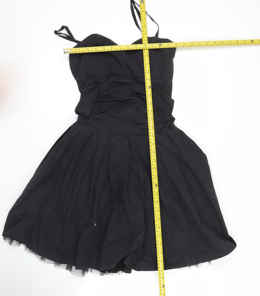 ICHI Women’s Black Fit & Flare Cocktail Dress M Sleeveless