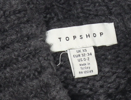 Womens UK Size XS Topshop Grey Pullover Jumper