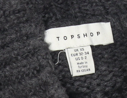 Womens UK Size XS Topshop Grey Pullover Jumper