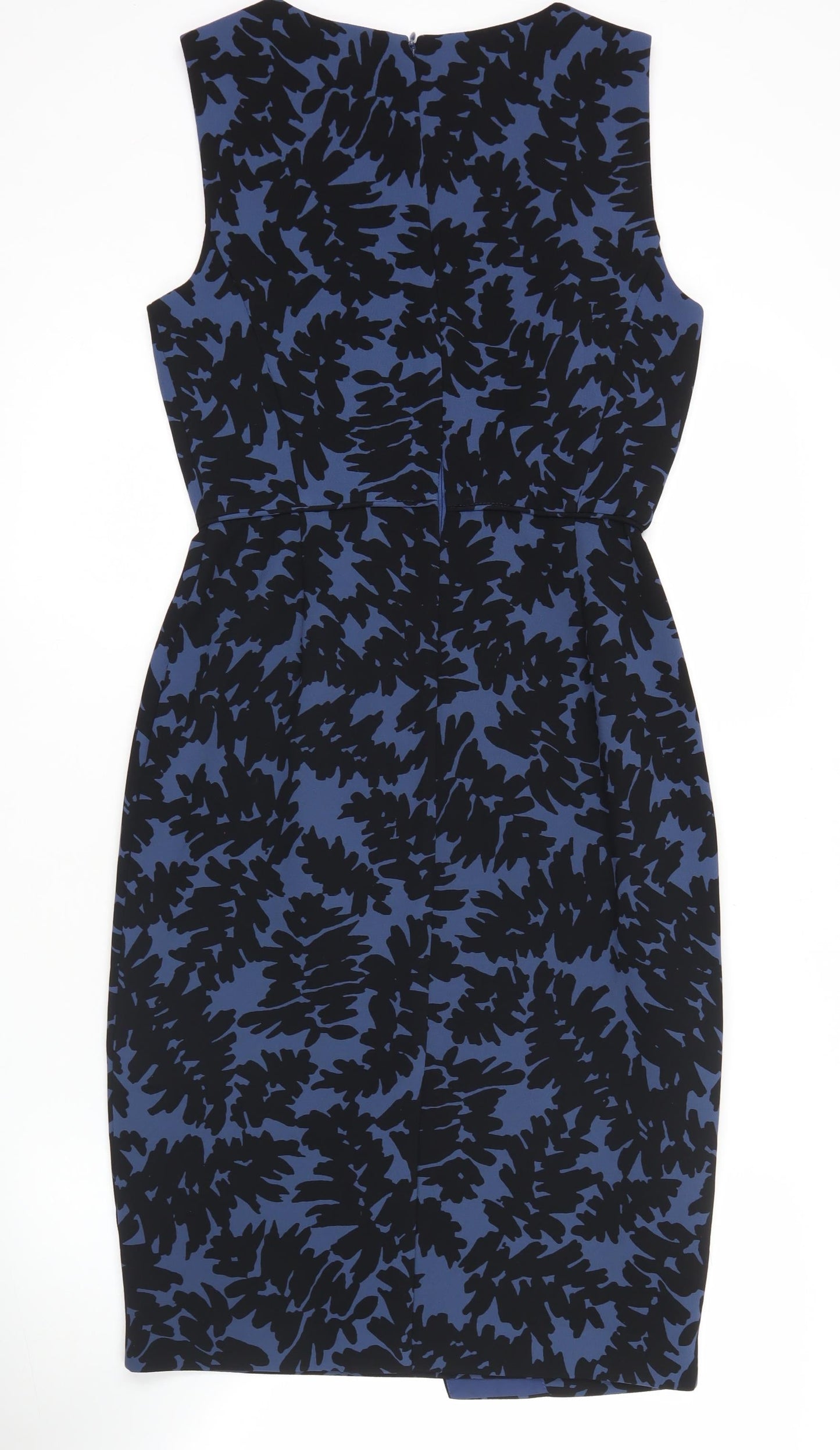 Hobbs Women’s Blue Floral Sheath Dress Size 8 Sleeveless Knee Length