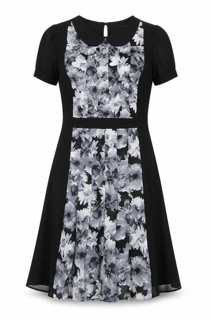 Marks and Spencer Womens Black Floral Hi-Low Fit & Flare Dress Size 12